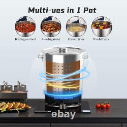 40quart Stainless Steel Seafood Boil Pot With Lid Crawfish Crab Lobster Shrimp B