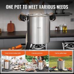 42 Quart Stainless Steel Stockpot with Lid & Strainer for Large Groups