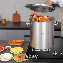 42 Quart Stainless Steel Stockpot with Lid & Strainer for Large Groups