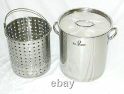 42 qt Quart 10 Gal Stainless Steel Stock Pot Steamer Basket Beer Turkey Fryer