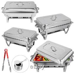 4PACK CATERING STAINLESS STEEL CHAFER CHAFING DISH SETS 8QT PARTY PACK 9L/8Quart