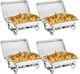 4pack 8 Quart Catering Stainless Steel Chafing Dish Buffet Trays Chafer Dish Set
