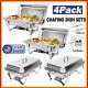 4x 8 Quart Chafing Dish Stainless Steel Full Size Buffet Rectangular Chafer 2023