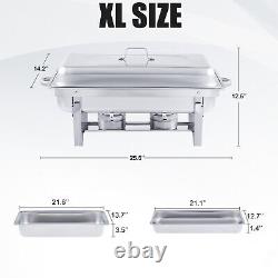 4X 8 Quart Chafing Dish Stainless Steel Full Size Buffet Rectangular Chafer 2023