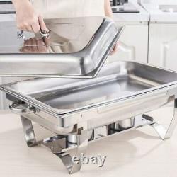 4X 8 Quart Chafing Dish Stainless Steel Full Size Buffet Rectangular Chafer 2023