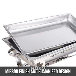 4x 8 Quart Stainless Steel Rectangular Chafing Dish Full Size Buffet Catering