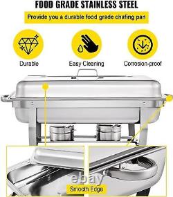 4x 8 Quart Stainless Steel Rectangular Chafing Dish Full Size Buffet Catering