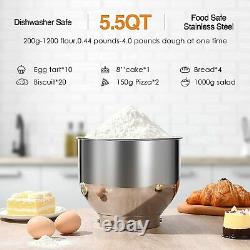 5.5-Quart Food Stand Mixer 550W 8-Speed Stainless Steel Bowl/Dough Hook/Beater