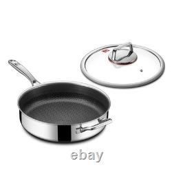 5.5 Quart Stainless Steel Deep Frying & Sauté Pan with Lid, Stay-Cool Handle