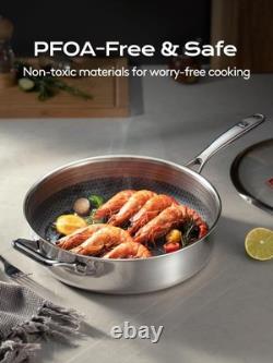 5.5 Quart Stainless Steel Deep Frying & Sauté Pan with Lid, Stay-Cool Handle