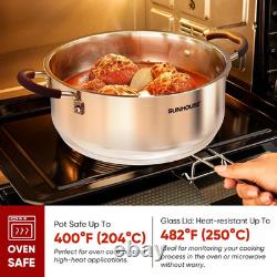 - 5.5 Quart Steamer Pots with Lid 2-Tier Multipurpose Stainless Steel Steaming P - 5.5 Quart Steamer Pots with Lid 2-Tier Multipurpose Stainless Steel Steaming P