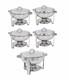 5 Pack Round Chafing Dish Chafer 5-qt, 5 Quart Stainless Steel