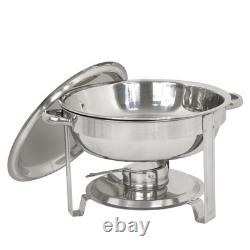 5 Pack Round Chafing Dish Chafer 5-QT, 5 quart Stainless Steel