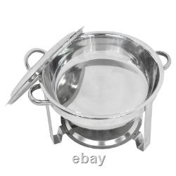 5 Pack Round Chafing Dish Chafer 5-QT, 5 quart Stainless Steel
