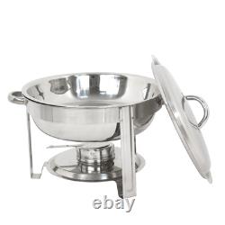 5 Pack Round Chafing Dish Chafer 5-QT, 5 quart Stainless Steel