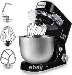 5-Quart Stainless Steel Bowl Stand Mixer with Dough Hook, Mixing Beater & Whisk