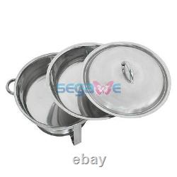 5 Quart Stainless Steel Full Size Tray 3 Pack Round Chafing Dish Buffet Catering