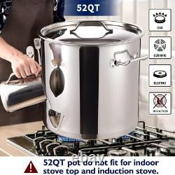 52-Quart Stainless Steel Tamale Steamer Pot, with Divider and Rack, 13 Gallon