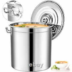 53 Quart Stainless Steel Stock Pot Cooking 13 Gallon Kitchen Soup Pot with Lid