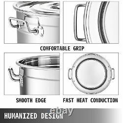 53 Quart Stainless Steel Stock Pot Cooking 13 Gallon Kitchen Soup Pot with Lid