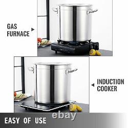 53 Quart Stainless Steel Stock Pot Cooking 13 Gallon Kitchen Soup Pot with Lid