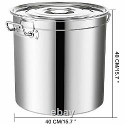 53 Quart Stainless Steel Stock Pot Cooking 13 Gallon Kitchen Soup Pot with Lid