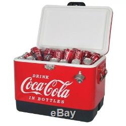 54 Quart Coca Cola Metal Ice Chest Red Stainless Steel Cooler