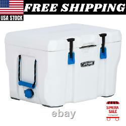 55 Quart High Performance Cooler, Durable Stainless Steel Heavy Duty White New