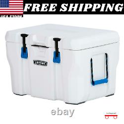 55 Quart High Performance Cooler, Durable Stainless Steel Heavy Duty White New