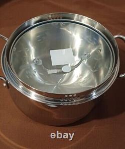 5748 new princess house heritage stainless steel 4.5 quart straining caserole