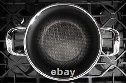 6.0 Quart Hexagon Surface Hybrid Stainless Steel Stock Pot with Lid