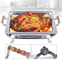 6 Pack Buffet Stainless Steel Dining Stove 8 Quart Catering Chafing Dish Set