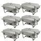 6 Pack Of 8 Quart Stainless Steel Rectangular Chafing Chafer Dish Full Size