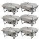 6 Pack Of 8 Quart Stainless Steel Rectangular Chafing Dish Full Size New
