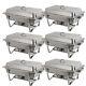 6 Pack Of 8 Quart Stainless Steel Rectangular Chafing Dish Full Size New