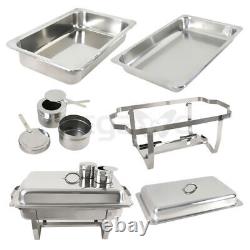 6 Pack of 8 Quart Stainless Steel Rectangular Chafing Dish Full Size New