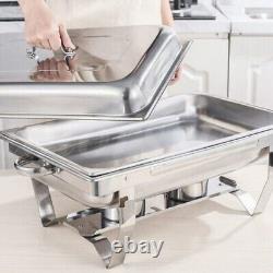 6 Packs 9.5Quart Stainless Steel Chafing Dish Buffet Trays Chafing Dishes Warmer