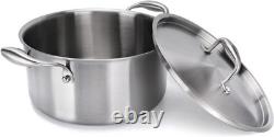 6 Quart 5-Ply Clad Stainless Steel Stock Pot With Lid Fast Even Heating Conduction