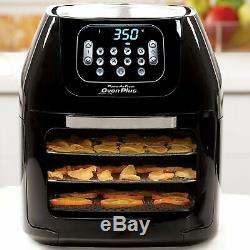6-Quart Air Fryer Oven Plus/ Food Dehydrator Grill Bake Roast Fry Glass Door