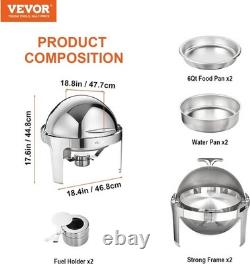 6 Quart Stainless Steel Chafer Set 2 Pack Round Buffet Dish with Fuel Holders 6 Quart Stainless Steel Chafer Set 2 Pack Round Buffet Dish with Fuel Holders