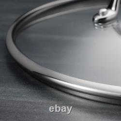 6-Quart Stainless Steel Cooking Pan with Glass Lid Made in Brazil