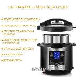 6 Quart Stainless Steel Digital Pressure Cooker with Lid