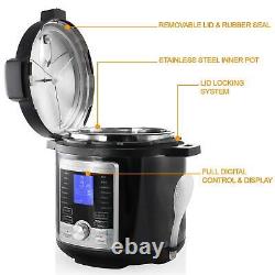 6 Quart Stainless Steel Digital Pressure Cooker with Lid