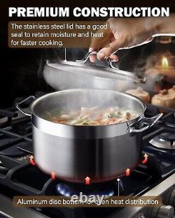 6-Quart Stainless Steel Dutch Oven Pot with Lid Compatible with All Stovetops