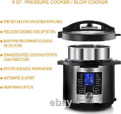 6 Quart Stainless Steel Electric Digital Pressure Cooker with Lid