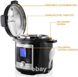 6 Quart Stainless Steel Electric Digital Pressure Cooker with Lid 6 Quart Stainless Steel Electric Digital Pressure Cooker with Lid
