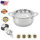 6 Quart Stainless Steel Pasta Pot With Lockable Strainer Lid Elegant Design