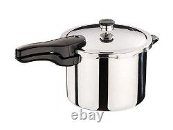 6 Quart Stainless Steel Pressure Cooker Works on Gas Electric Smooth-top Ranges