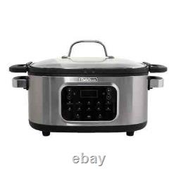 6 Quart Stainless Steel Slow Cooker, 12 in 1 Multi-Cooker