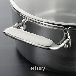 6-Quart Stainless Steel Tri-Ply Clad Saute Pan with Lid, Durable Cookware, Kitch